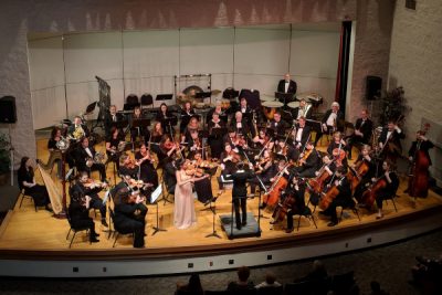 orchestra performing on stage