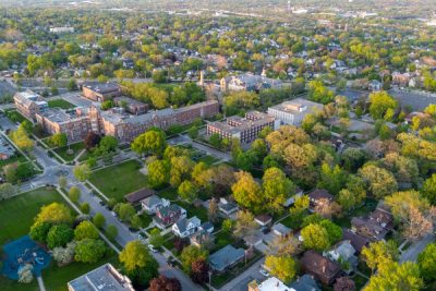 aerial shot of usf